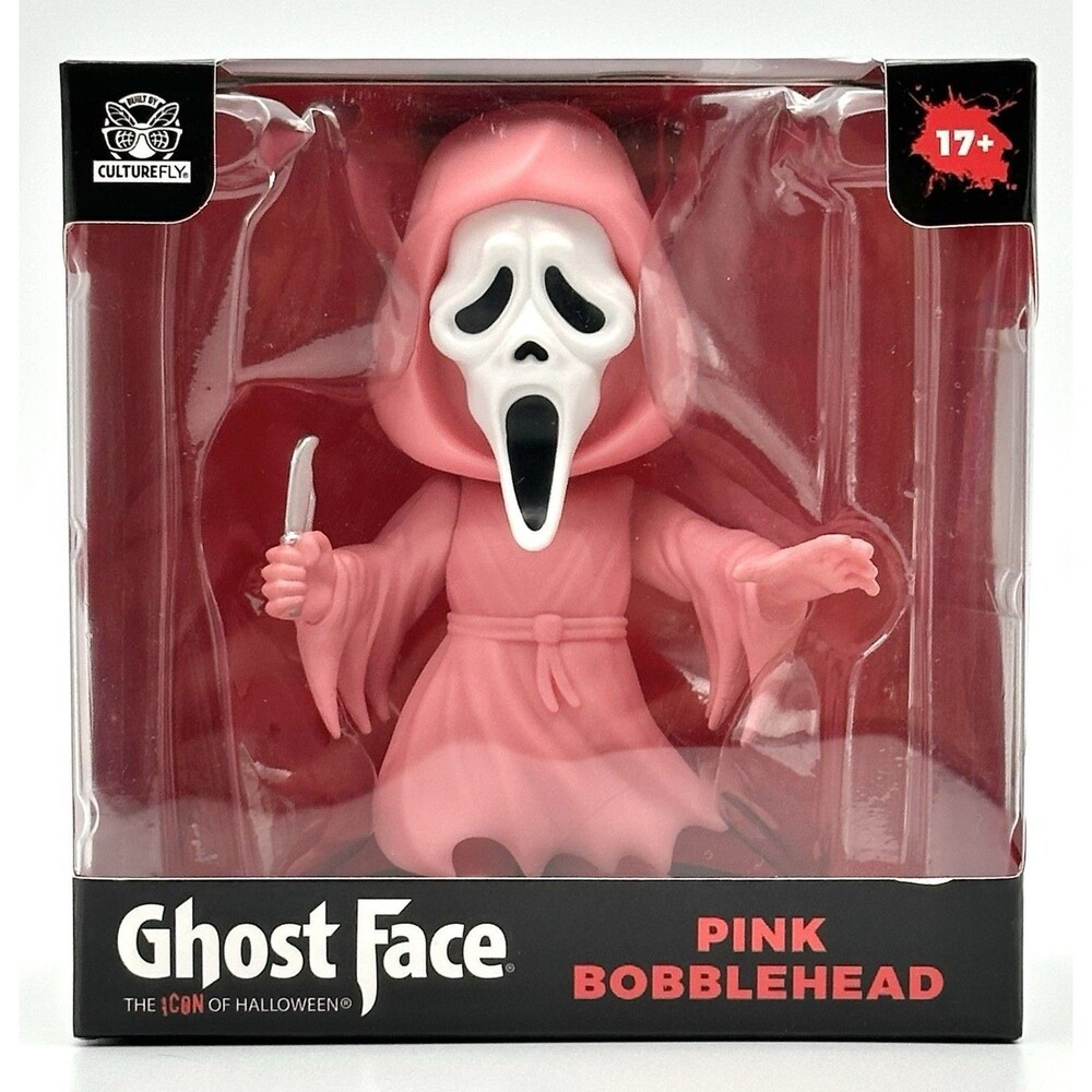NIB CultureFly Scream Ghost Face Pink 4.5" Bobblehead Horror Collectible Figure